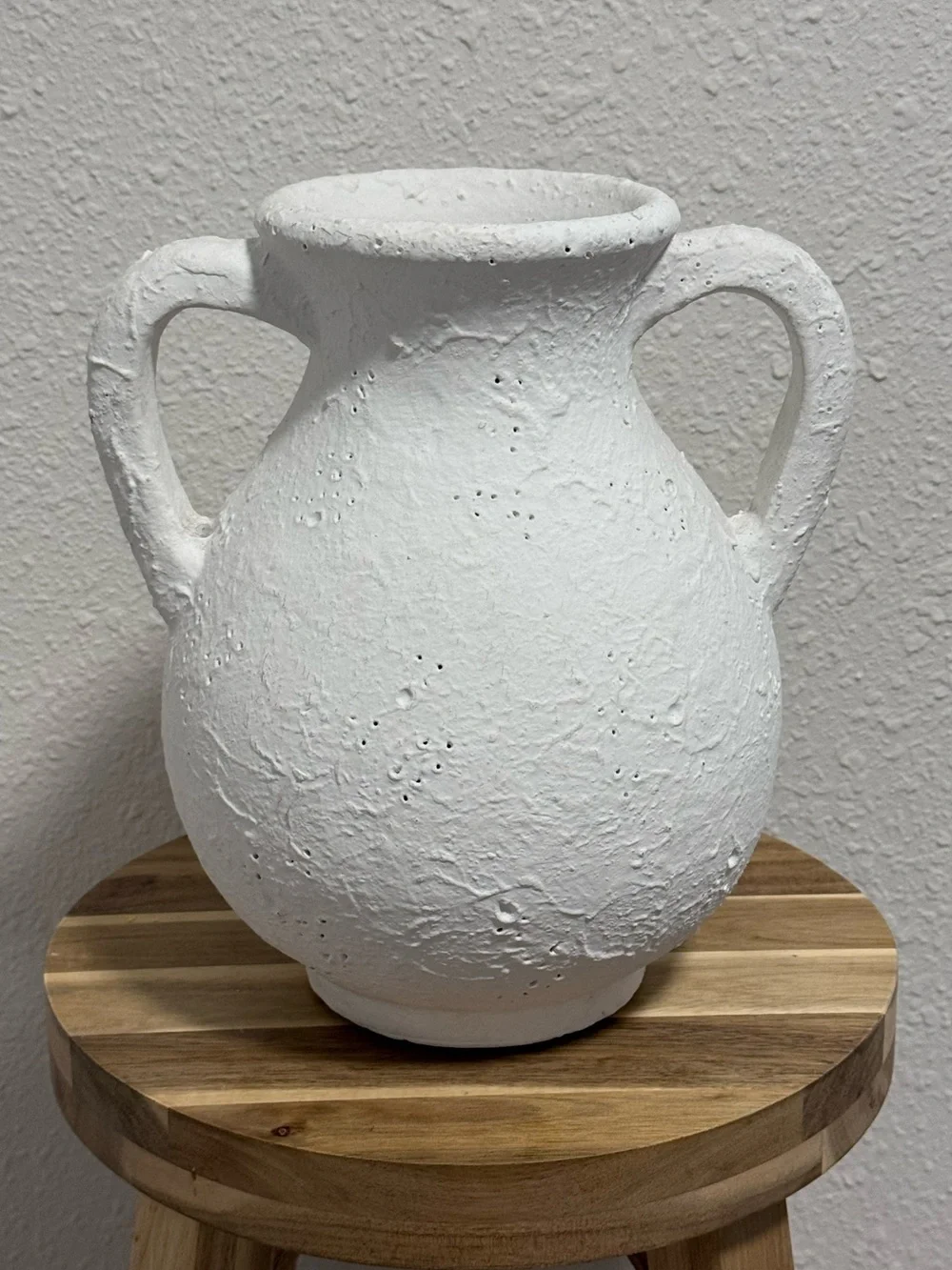 Opalhouse Designed with Jungalow White Textured Vase, Handcrafted Ceramic